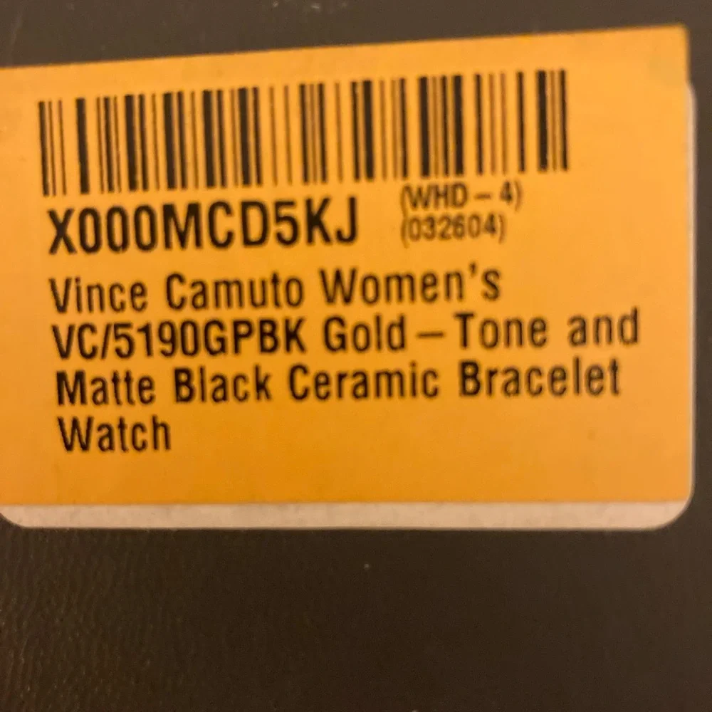 Vince Camuto Gold Tone and Black Women's Crystal Accent Watch